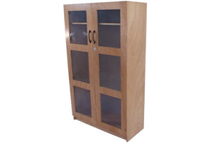 Glazed Door Bookcase (Saligna) 900x360x1500mmH