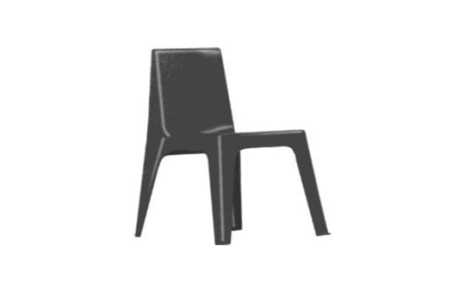 Secondary Polypropylene Chair, Black, 450mmH